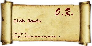 Oláh Ramón névjegykártya